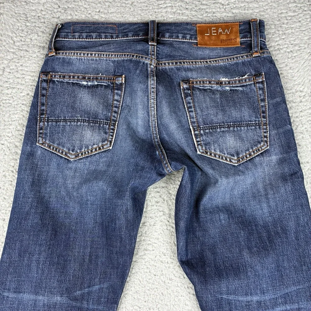 Jean Shop Denim Jeans Men's 28 (29x31) Blue Mick Selvedge Straight Distressed